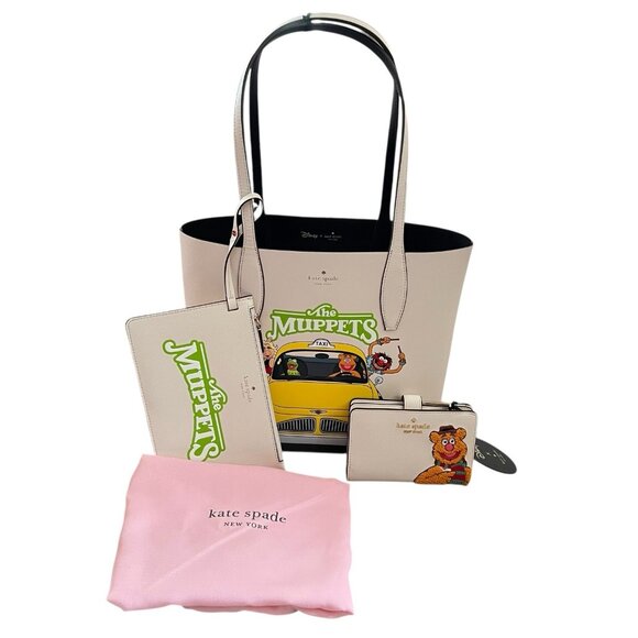 Kate Spade Disney X Kate Spade Muppets Med Tote + Bilfold Wallet With Dust Bag - Picture 1 of 8